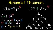 Binomial Theorem Expansion, Pascal's Triangle, Finding Terms & Coefficients, Combinations, Algebra 2