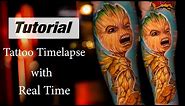 Groot Tattoo Timelapse with Real Time