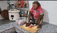 Monkey Abu cooks according to a special recipe