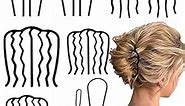 10 Pieces Hair Side Combs Hair Fork Clip U Shaped French Twist Comb Vintage Hair Stick for Updo Bun, Teeth Hair Pin Messy Bun Maker Hair Accessories for Women and Girls