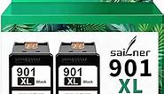 SAILNER 901 Black Ink Cartridges Remanufactured Ink Cartridge Replacement for HP 901 Ink Cartridges 901XL 901 XL Black Ink use with HP OfficeJet 4500 J4500 Series J4580 J4680 Printer 2 Pack for HP 901