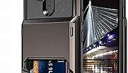 Vofolen Case for LG K51 Case Wallet [4-Card Pocket] Credit Card Holder ID Slot Anti-Scratch Dual Layer Protective Bumper Rubber Armor Non-Slip Hard Shell Cover Case for LG K51 -Gun Metal