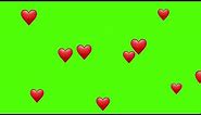 Floating Hearts Overlay - Green Screen [FREE USE]