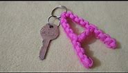 Simple macrame key chain ring"A" how to make macrame key chain ring