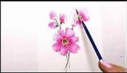Loose watercolor Pink flowers painting | Watercolor Floral Painting | Relax and Paint