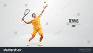 Realistic Silhouette Tennis Player On White Stock Vector (Royalty Free) 2170597881 | Shutterstock
