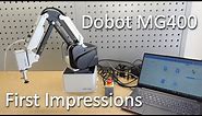 Dobot MG400 Robotic Arm: my first impressions, demos and hardware overview.