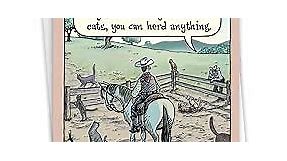 NobleWorks - 1 Funny Cartoon Birthday Greeting Card - Comic Humor, Happy Birthdays Celebration Card - Herd Anything C9285BDG