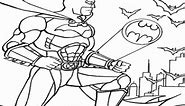Batman and the bats coloring page printable game