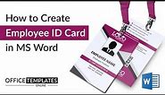 How to Design Employee ID Card in MS Word | Identity Card Design