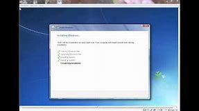 Installing Windows 7 Enterprise Operating System