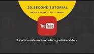 OLDIE - How to mute and unmute a Youtube video: Youtube Tutorial #17