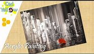 Cityscape Painting | How to paint abstract cityscape | Acrylic painting
