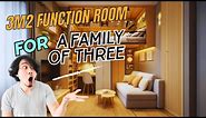 Design a 3 Square Meter Function Room For a Family of Three