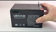 12 Volts 12Ah -Terminal Nut & Bolt - SLA/AGM Battery - UB12120