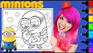 Coloring Minions Bob & Teddy Bear Coloring Page Prismacolor Colored Paint Markers | KiMMi THE CLOWN