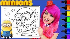 Coloring Minions Bob & Teddy Bear Coloring Page Prismacolor Colored Paint Markers | KiMMi THE CLOWN