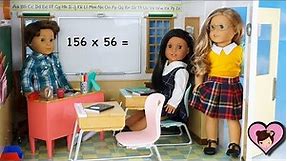 Doll School Playset with Classroom, Lockers and Cafeteria for American Girl Dolls