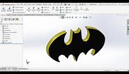 Solidworks Tutorial | How to design a batman logo using sketch picture?