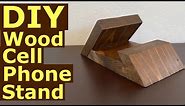 DIY Prototype modern wooden iPhone (cell phone) stand from scrap wood | Tutorial [4K]