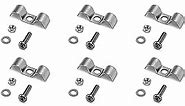 QWORK Stainless Steel Double Line Clamp, 12 Pack 3/8" Fuel Lines Clips with Mounting Screws