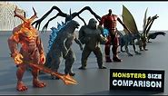 Monsters Size Comparison | 3d Animation Comparison | Real Scale Comparison