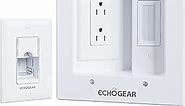 ECHOGEAR TV Cord Hider for Wall Mounted TV - Dual Outlet in Wall Cable Management Kit for Power Cables & Low Voltage Wires - Includes Template, Saw, & Low Profile Extension Cord