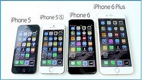 Comparaison : iPhone 6 Plus vs. iPhone 6 vs. iPhone 5s vs. iPhone 5 / 5c vs. iPhone 4s vs. iPhone 4