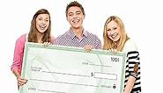 2 Pieces Giant Blank Check Fake Checks Oversized Presentation Check Big Check Large Presentation Check for Donation Awards Fundraisers Charity, 30 x 16 Inches (Simple Style)