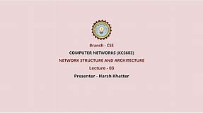 Computer Networks | Network Structure and Architecture | AKTU Digital Education