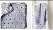Crochet Colorful Polka Dots Baby Blanket
