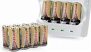 Tenergy 12 Pack Rechargeable Batteries and Charger Compatible with Arlo Wireless Cameras Certified Works with Arlo
