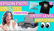 New! Epson F1070 DTF and DTG Printer for Desktop! First Look