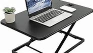 VIVO Ultra-Slim Single Top Height Adjustable Standing Desk Riser, Compact Sit Stand Desktop Converter for Monitor or Laptop, Black, DESK-V001J