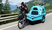 The BeTriton is a fully electric all-in-one camper, boat, and trike