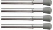 (5 pack) Mainstays 28-48 in. Adjustable Spring Tension Curtain Rod, 7/16 in. Diameter Steel Tube, Chrome Finish