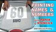T-shirt Printing: Printing Names and Numbers using Paper as Stencils