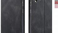 japezop Leather Case for Samsung Galaxy A42 5G, Flip Wallet with RFID Blocking, Card Holder Kickstand, 6.6 inch, Black