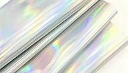 Laser Leather Holographic Vinyl Fabric Reflective Faux PU Leather for Clothing Bags DIY Bow Craft 11.8x53"