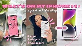 WHAT’S ON MY IPHONE 14 PLUS ❥ || fav apps, aesthetic wallpapers, widgets and more
