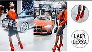 PUBLICK WALK IN BMW WORLD MUSEUM. RED GENUINE LEATHER OXFORD HIGH HEELS BY TAJNA-CLUB-SHOES
