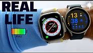 BATTERY LIFE TESTED! Apple Watch Ultra vs Galaxy Watch 5 Pro (LTE)