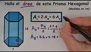 Área de un prisma hexagonal (Sabiendo la apotema del hexágono)