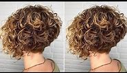 Curly Graduation Bob Haircut & Hairstyle for Women Full Tutorial | Creative Short Bob Cuts