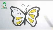 How to draw butterfly for kids | butterfly new clip art