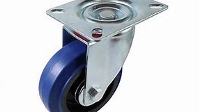 Easyroll 100mm 150kg Blue Rubber Heavy Duty Swivel Castor