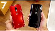 OnePlus 7 Unboxing: Mirror Gray vs Red Color Comparison & Review!