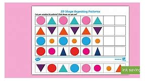 Circles and Triangles 2D Shape Repeating Patterns Activity