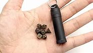 Haxtec Mini Dice Set Tiny Small Metal DND Dice Set with Dice Case Portable Antique Bronze Metal Dice Set for Keychain