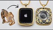 Custom Made gold Apple pendant - handmade Apple pendant